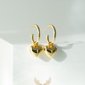 Epoch World Boucles D'Oreilles En Argent 925 Petites Boucles D'oreilles Créoles Cœur Boucles D'oreilles Creoles Argent Diamètre 14mm Boucles D Oreilles Pendantes Pour Femme Filles