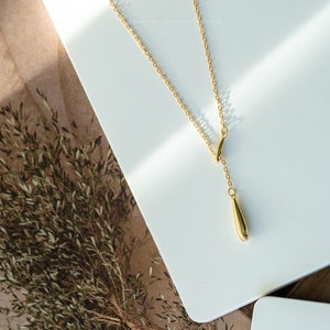 Collier pendentif en or ; Collier à pendentif réglable ; Collier minimaliste doré ; Collier de longueur flexible