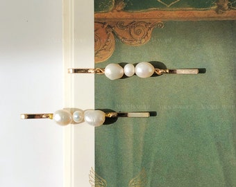 Freshwater Pearl Hair Clip Set, Handmade Wedding Hair Accessory