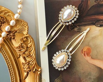 Infinity Symbol Pearl Rhinestone Hair Clip for Women Weddings Iaceble Rhinestone Pearl Hair Clip - Vintage Crystal  main image 4