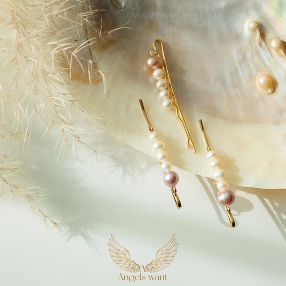 Freshwater Pearl Hair Clip Set: Handmade Bridal Bobby Pins  display picture 1