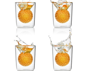 Golf Ball Shot Glasses Set of 4, Unique Golf Gift for Men, Whiskey Shooter Glasses, Barware Gift, Home Bar Decor, Groomsmen Gift, Dad Gift