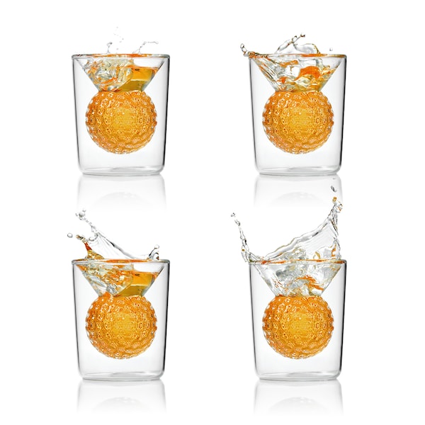 Juego de 4 vasos de chupito con forma de pelota de golf, regalo único para hombres, vasos de whisky, artículos de bar, decoración de bar, regalo para padrinos de boda y papá.