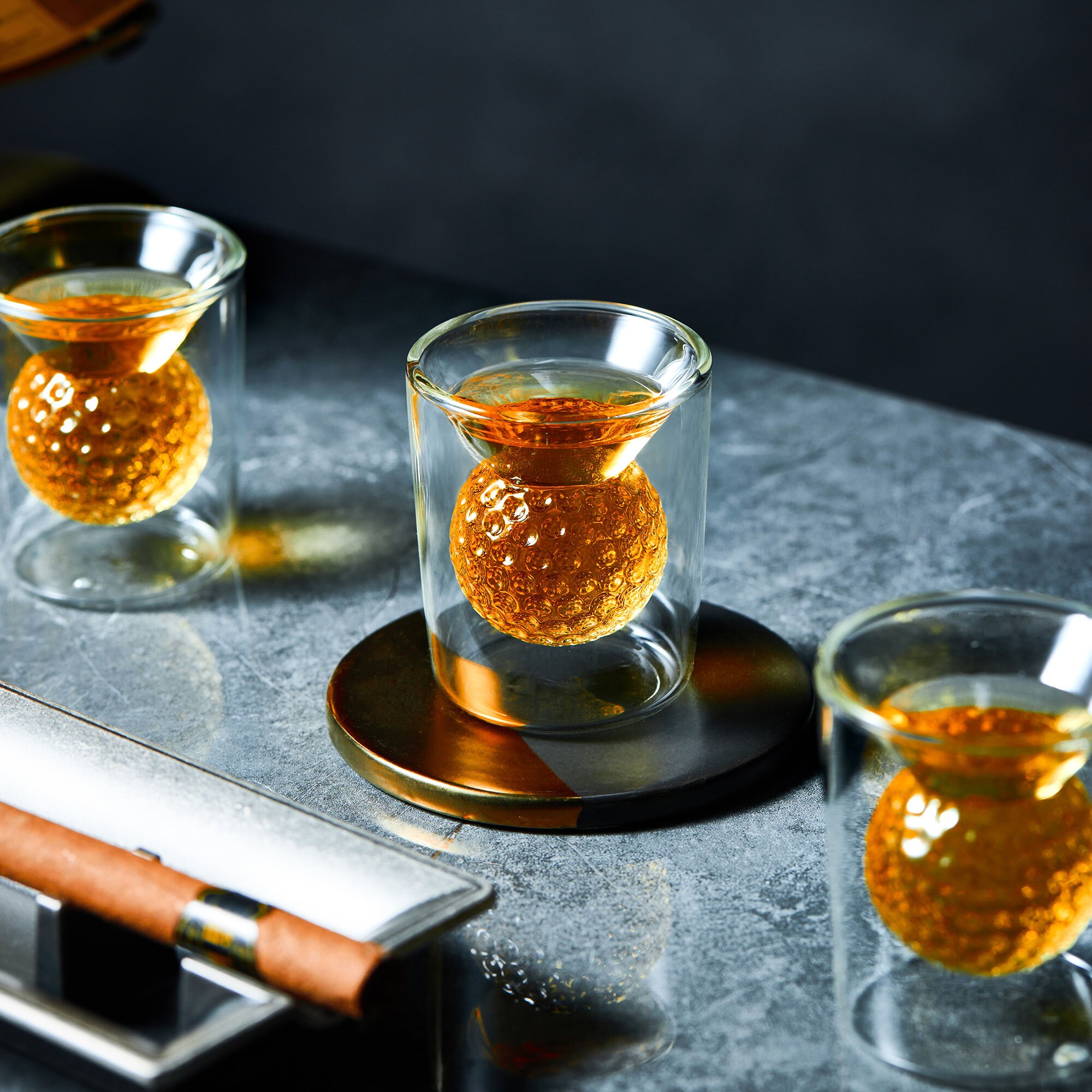 Golf Ball Shot Glasses Set of 4 Funny Handmade Golf Gifts Etsy