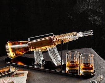 CRAFTGEN Handmade Birthday Gift Ideas for Men Dad Husband Boyfriend - Whiskey Decanter Set 800ml - Liquor Dispenser for Home Bar