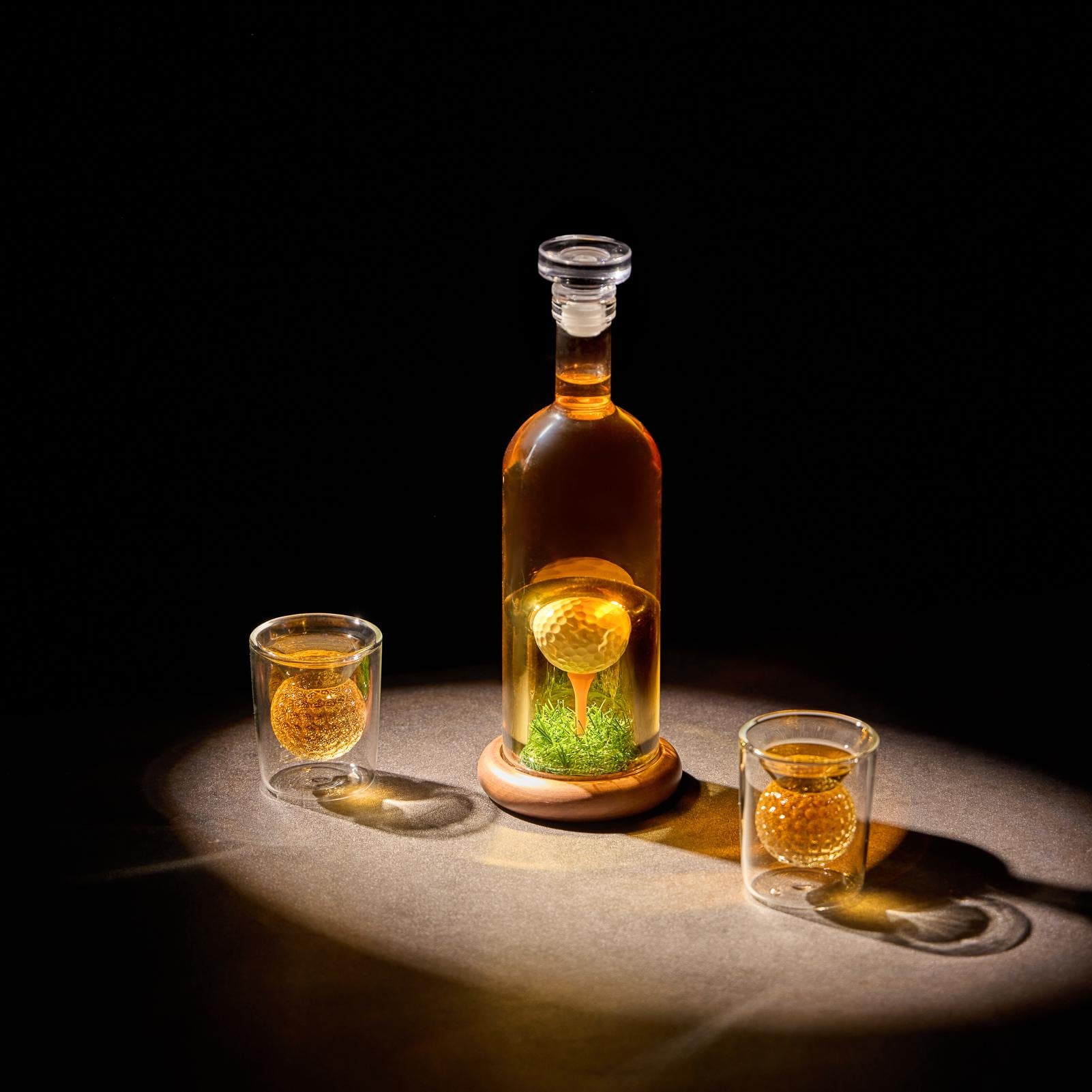 Handmade Golf Whiskey Decanter Set, 3D Golf Ball Design, Bottle