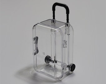 Miniature luggage box clear travel suitcase for dollhouse decoratCYCA