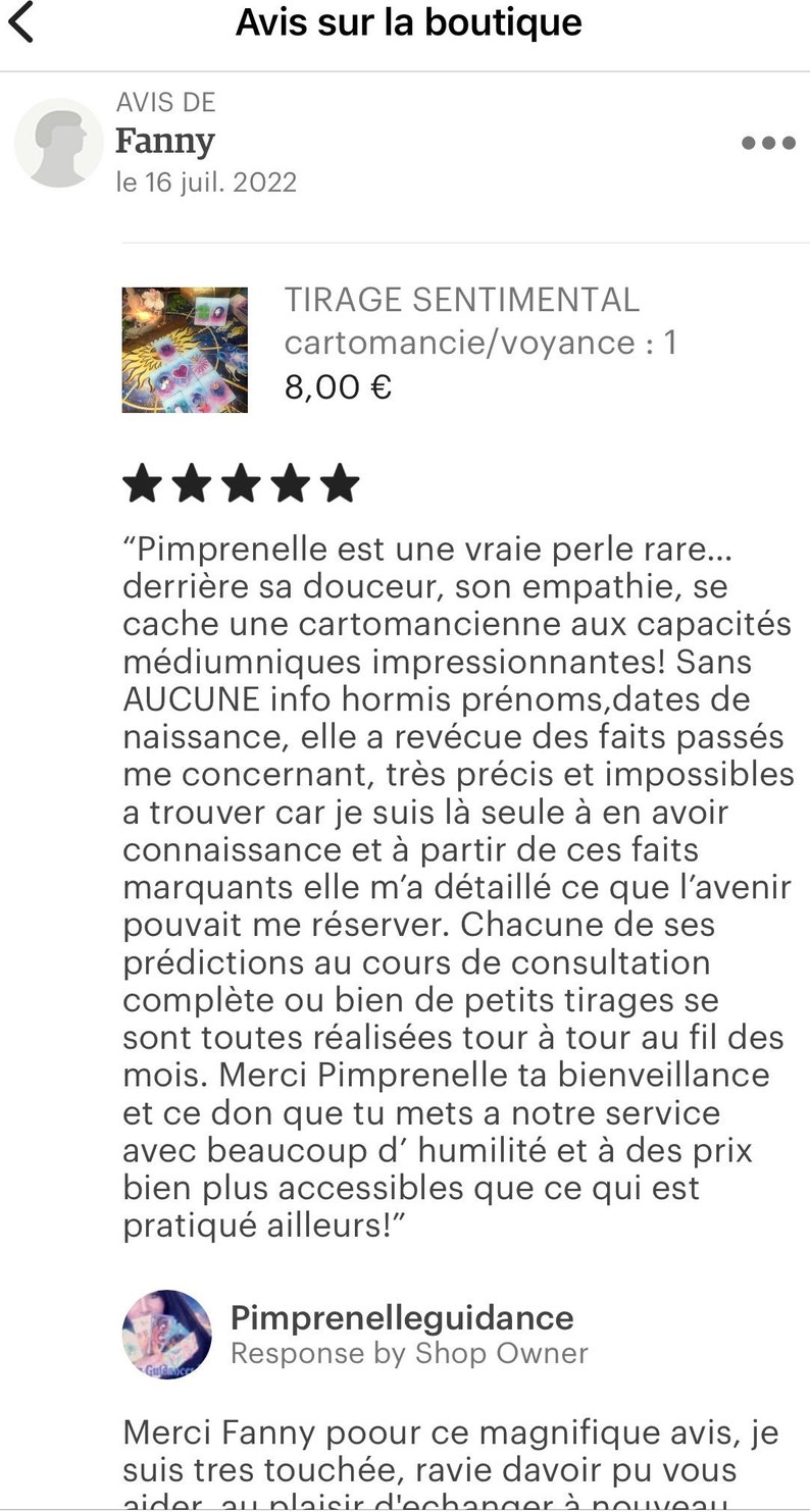 VOYANCE 1 QUESTION SENTIMENTALE précise 1 réponse détaillée en fichier audio de 10min photos du tirage et oracles cartomancie sérieuse image 3