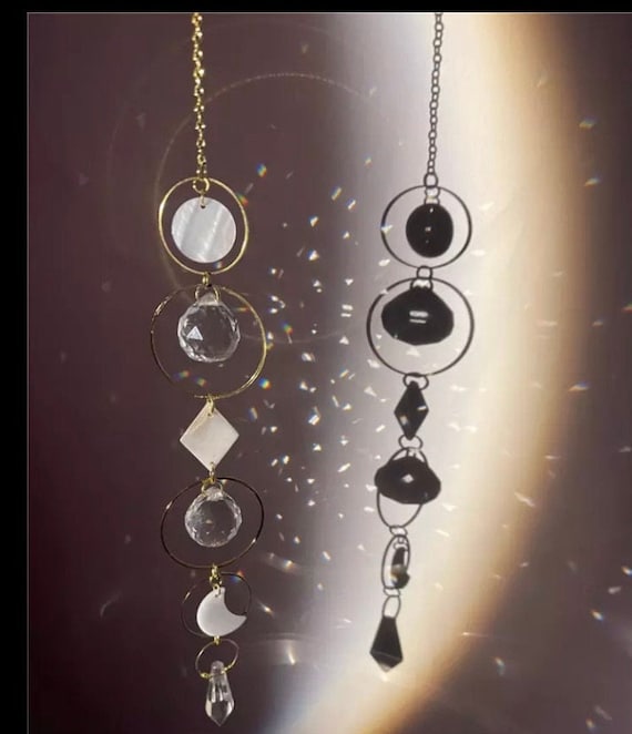 Crystal Boho Suncatcher Room Decor, Witchy Wiccan Home Decor, Rainbow Catcher