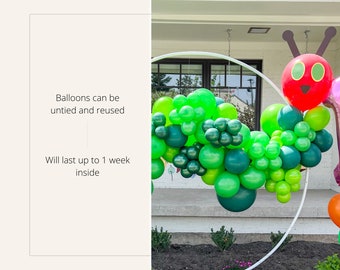 The Very Hungry Caterpillar 1st Birthday Balloon - 18" Round Foil Balloon For Helium (Green, Blue, Orange, Red, Yellow With Polka Dots & Words) - View #6