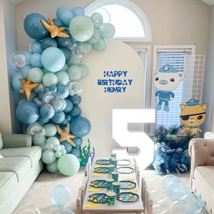 Ocean Animal Themed Birthday Party, Under the Sea Balloon Arch Kit, Aquamarine Baby Shower Balloons, Party Decorations