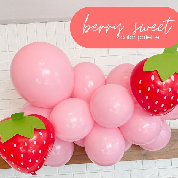 Strawberry Balloon Arch, Berry First Birthday Backdrop, Berry Sweet One Balloon Garland, Berry 1st Birthday