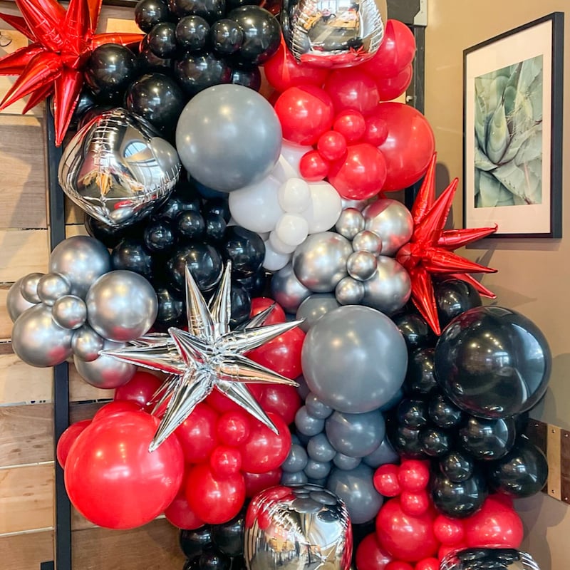 Red and Black Balloon Decoration - Etsy