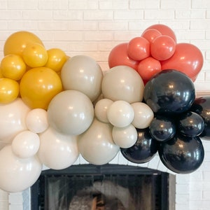 Muted Construction Theme Balloons, Boho Balloons, Birthday Party Balloon Arch, Muted Fall Colors Balloon Garland Decor