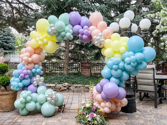 310 Pcs Boho Rainbow Birthday Decorations - Boho Balloon Arch Kit, Party Supplies Serves 24, Banner, Garland, Cake and Cupcake Toppers, Confetti