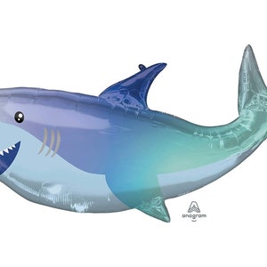 Shark Balloon, Jumbo Shark Foil Balloon, Under the Sea Party, Ocean Party Decorations