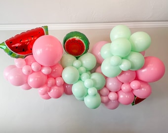 One in a Melon Birthday Party, Sweet One Balloon Arch, Sweet to be One Party Decorations, Watermelon Balloon Garland Kit, Birthday Backdrop