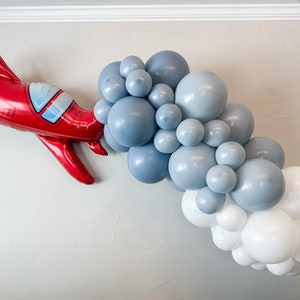 Up, Up, and Away: Airplane Birthday Decorations & Time Flies Balloon Garland