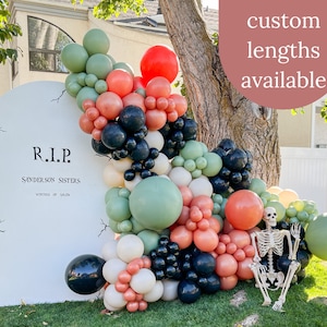 Halloween Balloon Arch, Baby Shower Balloon Garland, Orange and Green Vintage Halloween Balloons, Beige Neutral Halloween