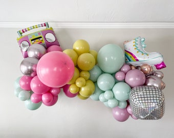 Back to the 90s Balloon Arch, Roller Skate Birthday Party Decorations, Bach to the 90s Bachelorette Balloon Garland Decor