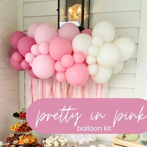 Pink Balloon Garland, Pink and White Balloon Arch Kit, Light Pink Hot Pink Balloons