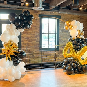 Gold and Black Balloon Garland, Birthday Balloon Arch for Men, Graduation Party Decorations
