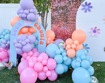 Pastel Halloween Balloon Arch, Disco Ghoul Party Garland
