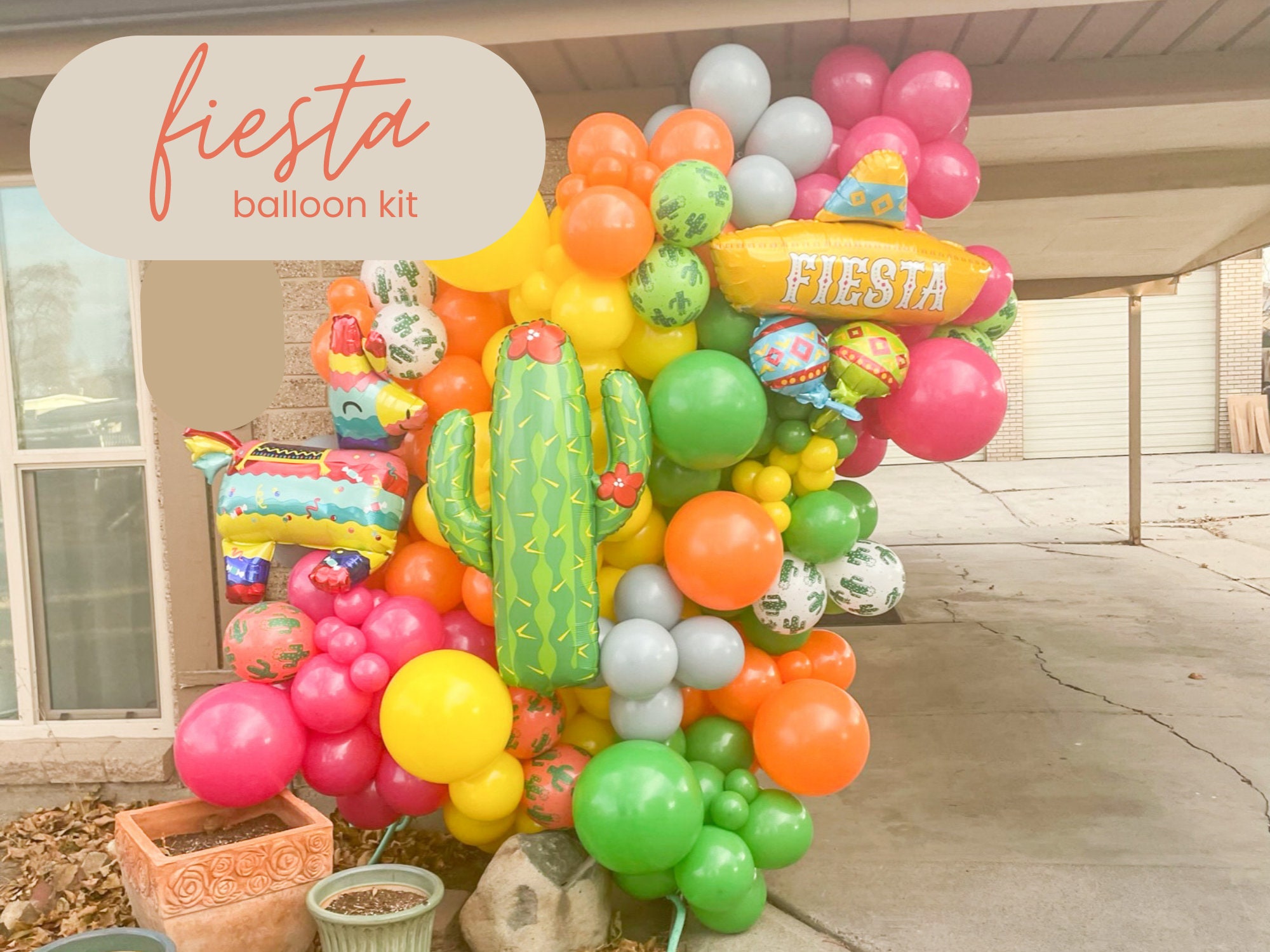  119 Pcs Fiesta Balloon Garland Arch Kit Mexican Fiesta Theme  Party Backdrop Paper Fans Taco Foil Balloons Cinco De Mayo Party Decorations  for Mexican Theme Party Wedding Baby Bridal Shower Birthday 