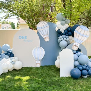 Dusty Blue Balloon Garland, Blue Balloon Arch Kit, Hot Air Balloon Baby Shower, First Birthday Party Decorations