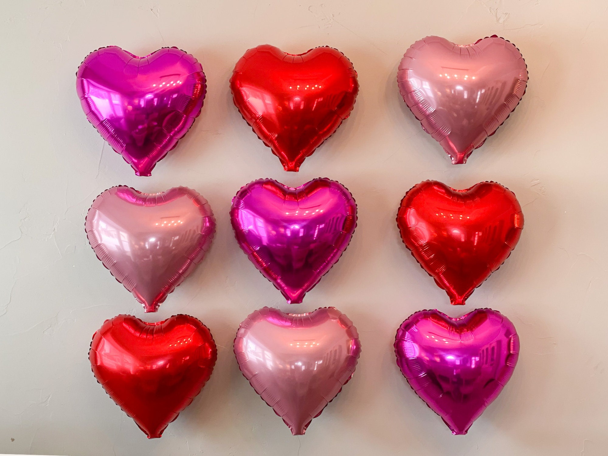 Heart Balloon Wall, Pink Heart Balloon, Conversation Hearts