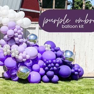 Lavender Balloon Arch, Purple Ombre Balloon Garland Kit, Party Decorations, Matte Balloons, Custom DIY Balloon Kit
