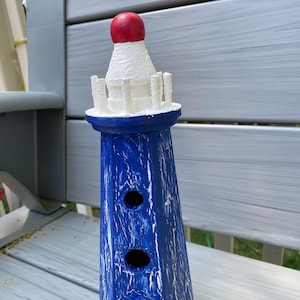 Handpainted Birdhouse, Lighthouse Birdhouse, Fairy Garden, Decorative Birdhouse, Nautical Birdhouse, Lighthouse Collector, Great Gift Idea