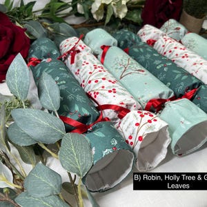 Fabric Eco Reusable Christmas Crackers - Forest Woodland Theme 6/8/9/12 - 3 Options
