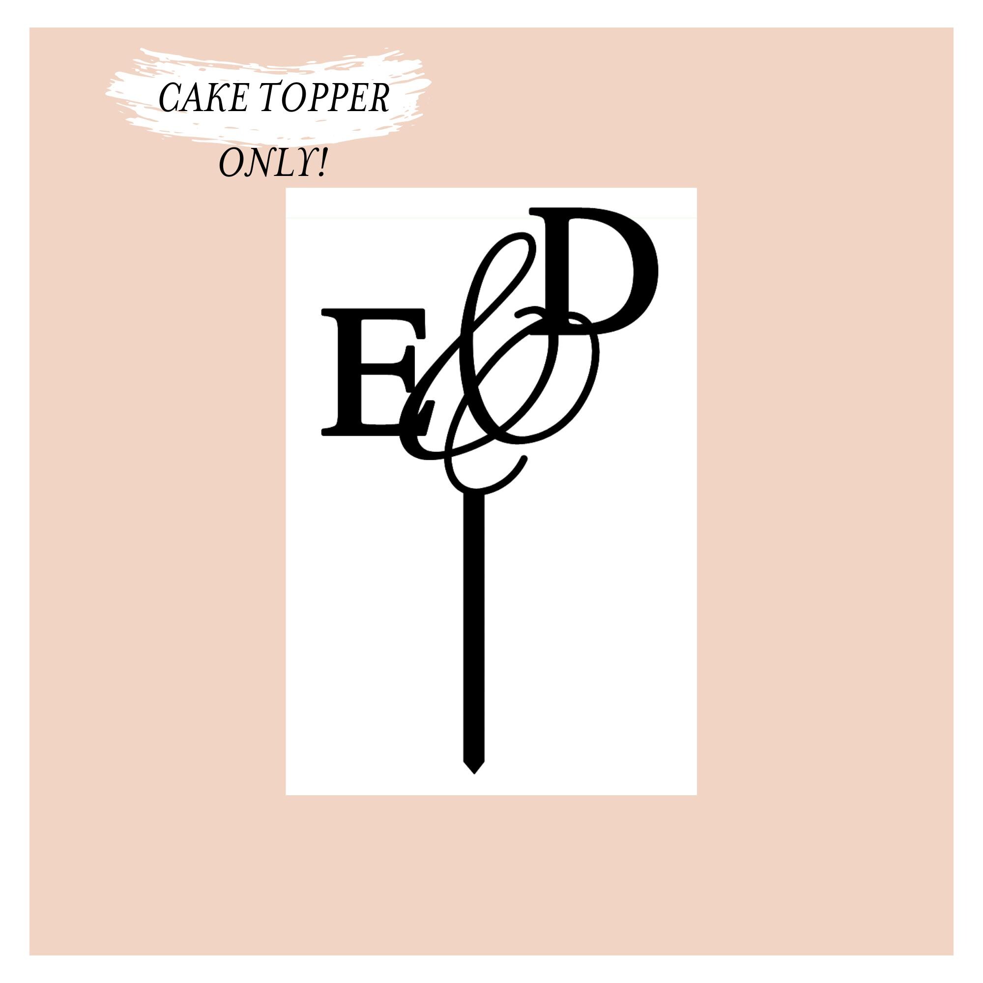 Monogram Acrylic Cake Topper – Personalized, Custom Initial, Wedding ...