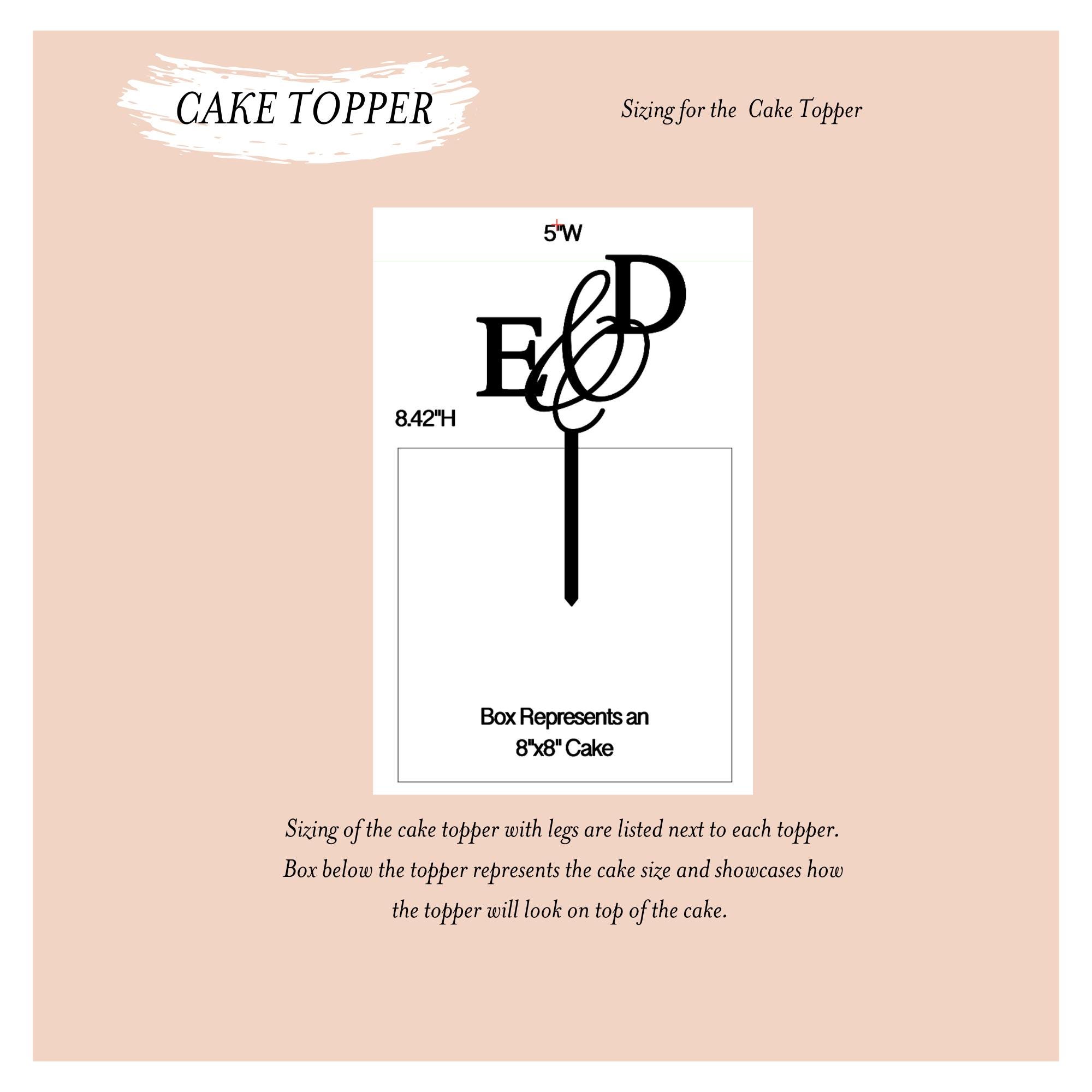 Monogram Acrylic Cake Topper – Personalized, Custom Initial, Wedding ...