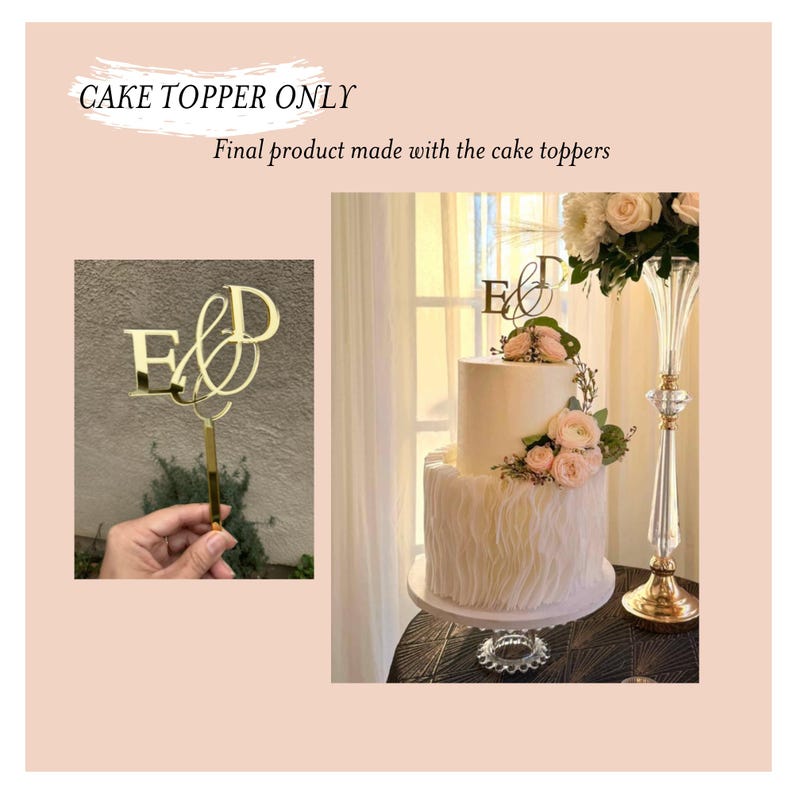 Monogram Acrylic Cake Topper – Personalized, Custom Initial, Wedding ...