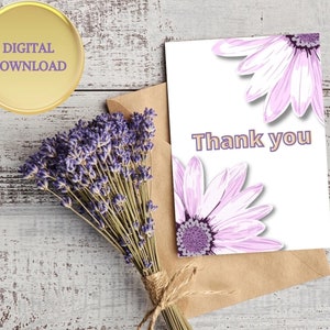 Printable Wildflower Thank You Cards for Weddings, Teachers, Businesses, and More