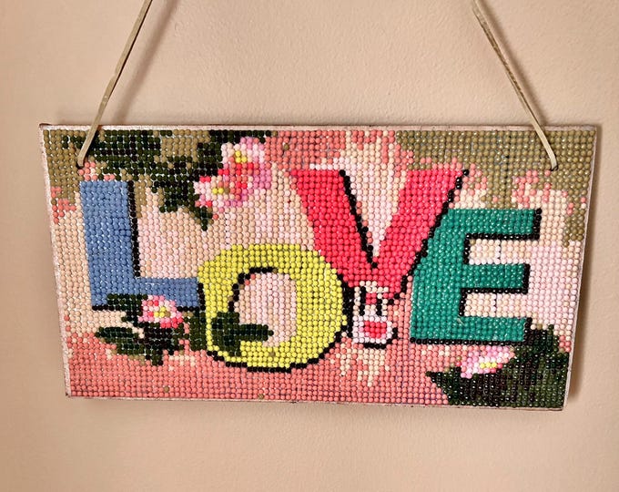 Featured listing image: Love with Locket Image Diamond Art Plaque, Handmade Sparkly Wall Decor, Sold Individually