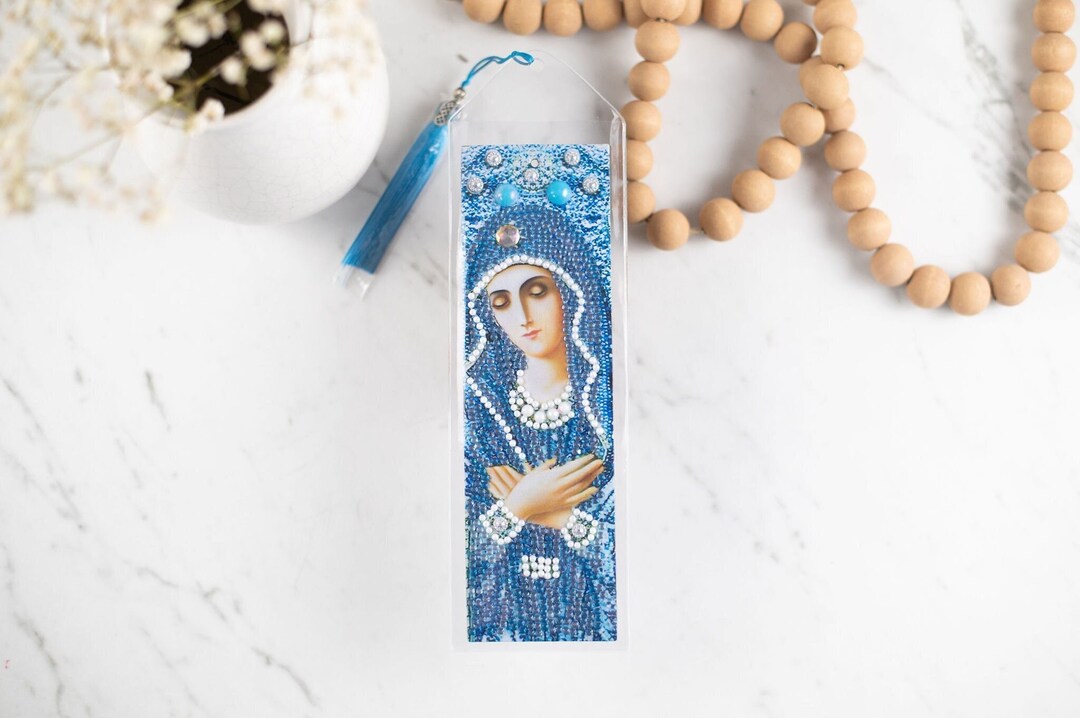 Blessed Virgin Mary Beaded Bookmark With Tassel, Unique Finished ...