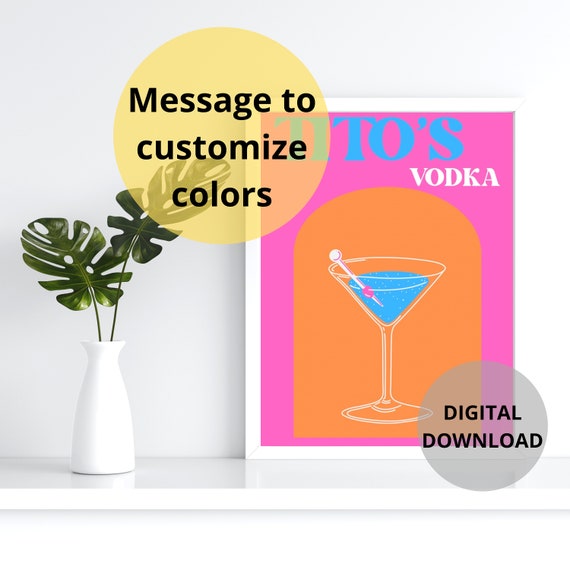 Titos Vodka Wall Art College Poster Fun Print Out Colorful - Etsy