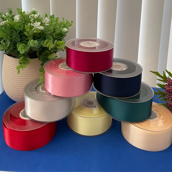 Luxury Double Sided Satin Ribbon in Assorted Colours,  25mm and 38mm widths - Price Per Metre