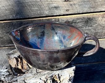Handmade ceramic batter bowl, hand thrown stoneware bowl, pottery serving bowl