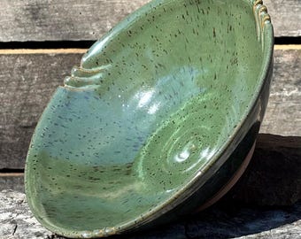 Handmade ceramic serving bowl, stoneware serving dish, decorative dish, functional pottery, hand thrown platter