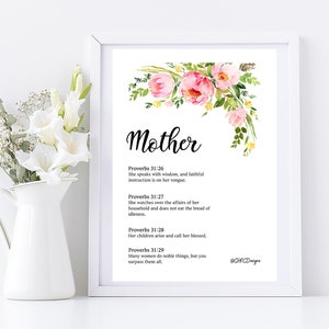 Mother's Day Gift | Proverbs 31 | Faith | Christian | Digital Download | Scripture | Bible Passage | Women | Wall Print | Prints | Art |