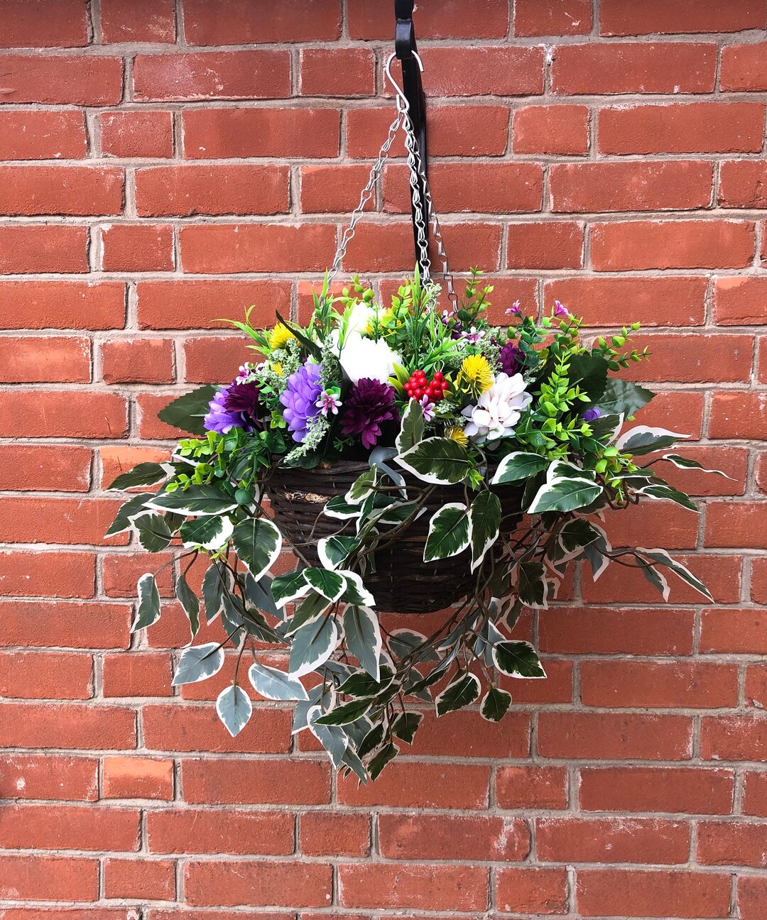 New Autumn Winter Artificial Hanging Basket With Etsy UK