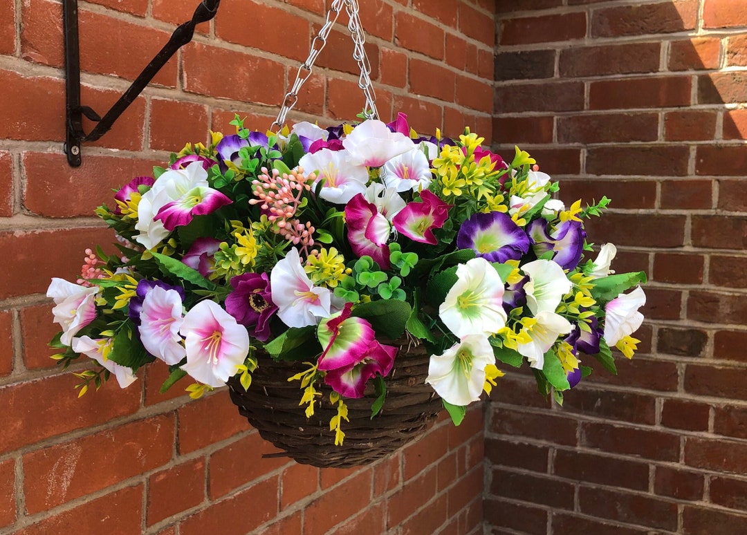Artificial Hanging Basket With Berries & Thistle - 20 Inch Autumn/Winter Greenery Decor, Ready To Hang 5 thumbnail image