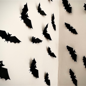 Halloween 3D Wall Bats Assorted Sizes Bat Decor Spooky Halloween Wall Decor Halloween 3D Wall Decal Party Gothic UK image 2