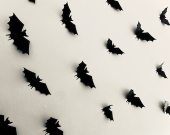 Halloween 3D Wall Bats Assorted Sizes | Spooky Halloween Wall Decor | Halloween 3D Wall Decal | Party | Gothic | UK