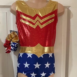 Justaucorps de gymnastique inspiré de Wonder Woman pour filles