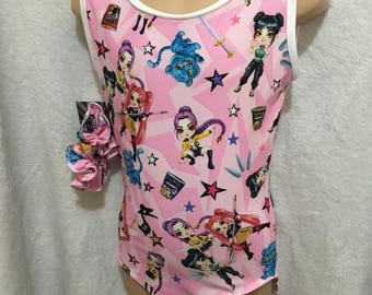 Body con motivi ispirati ai cacciatori di demoni K-pop, borse con impugnatura